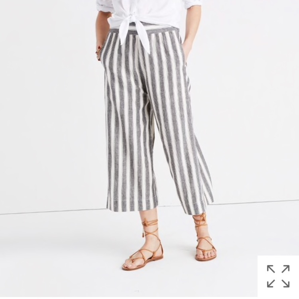 Madewell Huston Pull-on Pant in Blue Stripe! Sz S!